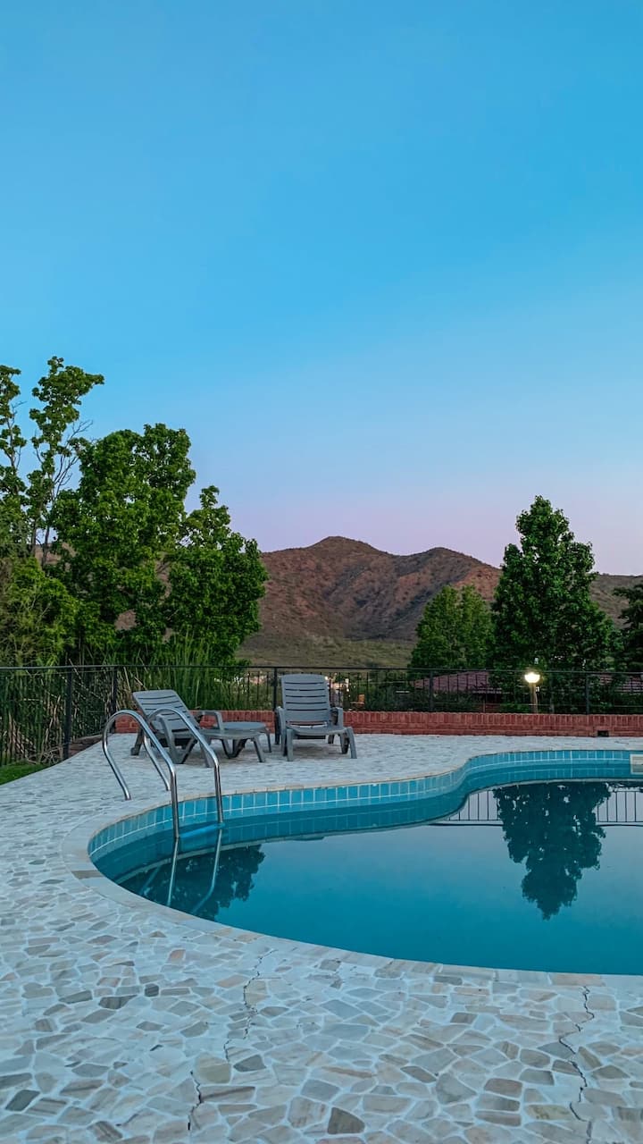 House with large quincho facing the mountains.