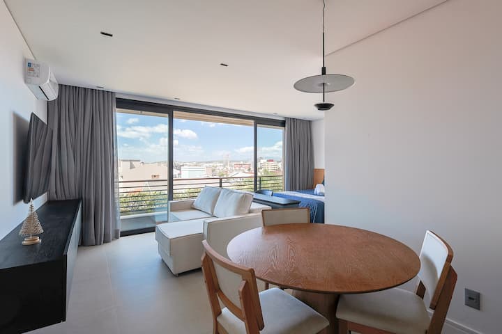 Vista Para O Mar Deitado Da Cama - Torres