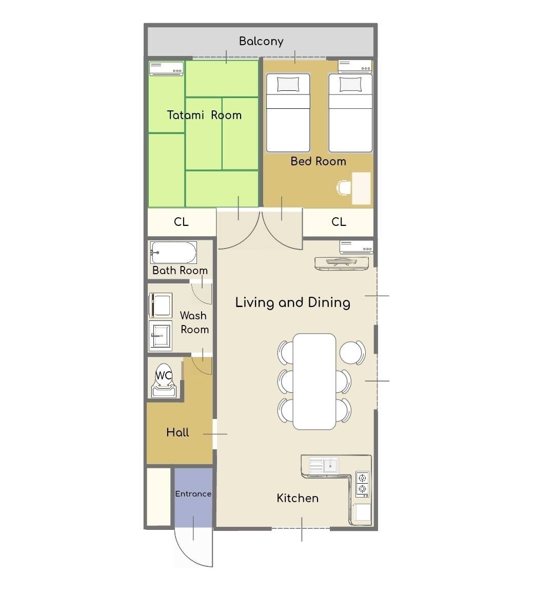 Cozy Family Room 305/2BDR/5PAX - Apartments for Rent in Matsumoto