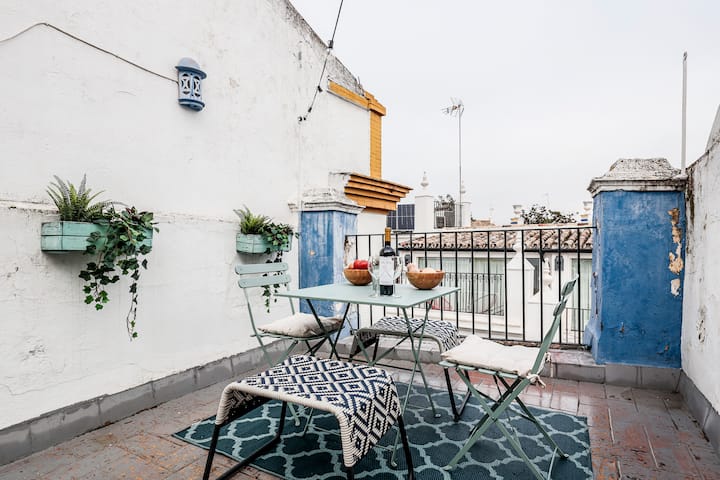 Studio Terrasse Chic & ÉConomique - Wifi - A / C - Seville
