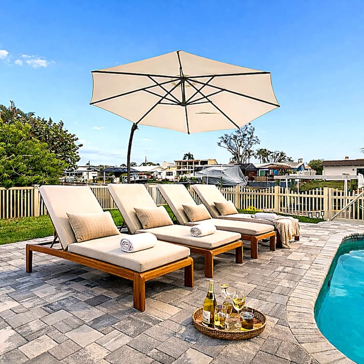 Tampa pool and dock view