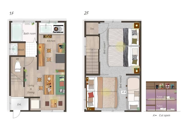 [Private Home] Yokohama/haneda 20m/max 9/bunk Bed - Kawasaki Station
