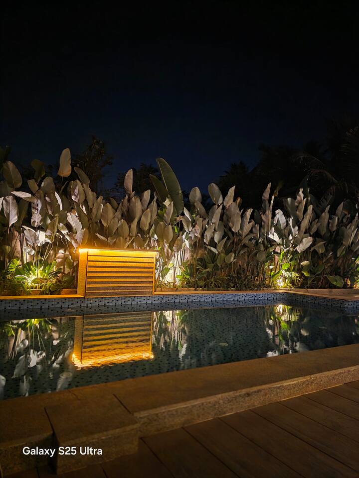 Surrounded by lush natural plants, the pool area offers a serene, nature-filled ambiance where you can unwind and reconnect.