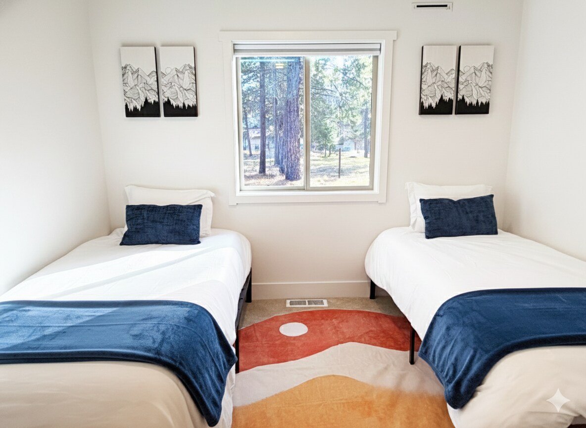 საძინებელი 5: ორი ერთადგამჭერი საწოლი, იდეალურია ბავშვებისთვის ან ერთი ადამიანისთვის.