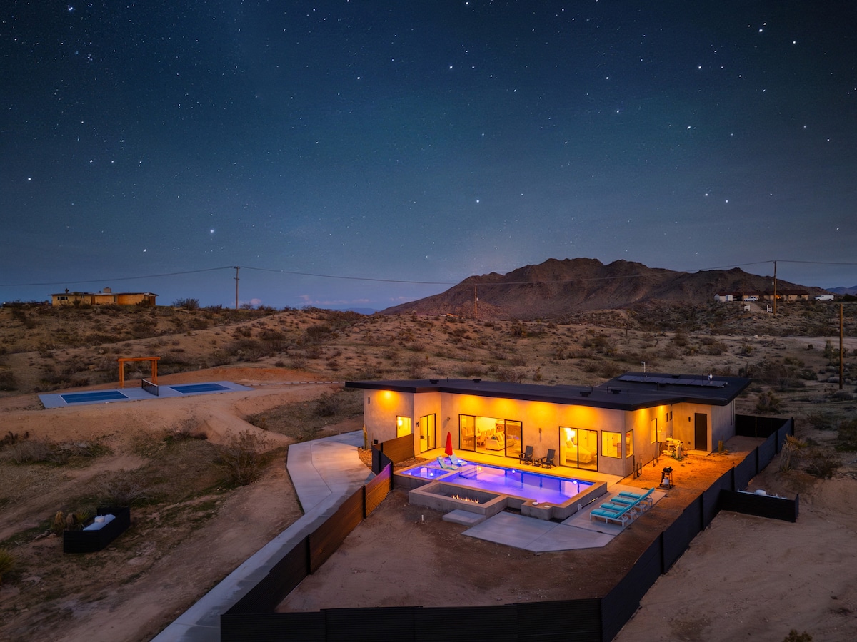 Popular Airbnb listing: Inez Retreat | Pool | Spa | Pickleball Court in Yucca Valley