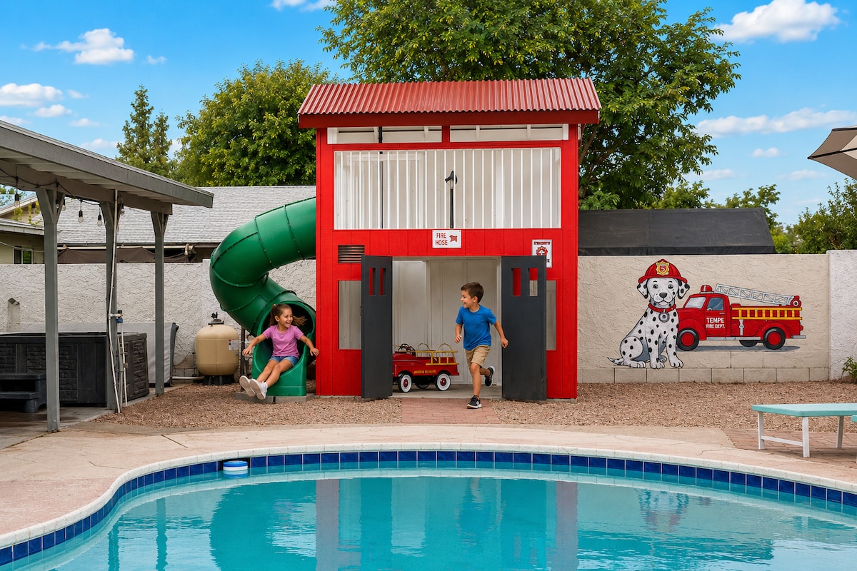 Family Escape | Pool | Fire-Station Playhouse - Houses for Rent in