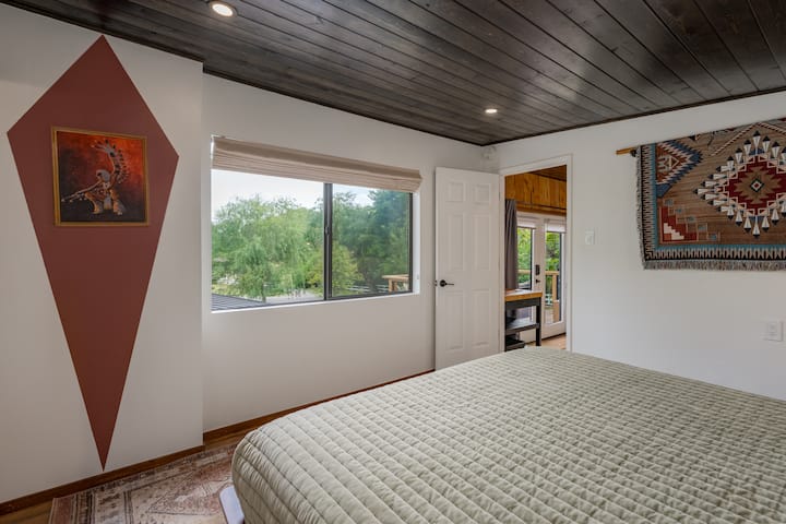 The Spring Suite is full of natural light. The window here looks out onto the property.