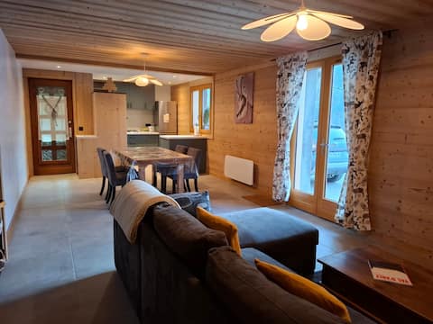 Successful Airbnb property: 71sqm renovated /ground floor–mountain view–garden in La Giettaz