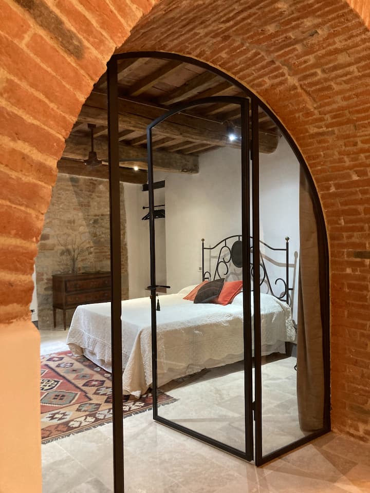 This bedroom has a queen size bed when made up as such or can be (if requested) made up as two single beds. The bedrooms feature glass walls for light and openness, with full curtains that close for complete privacy when sleeping.