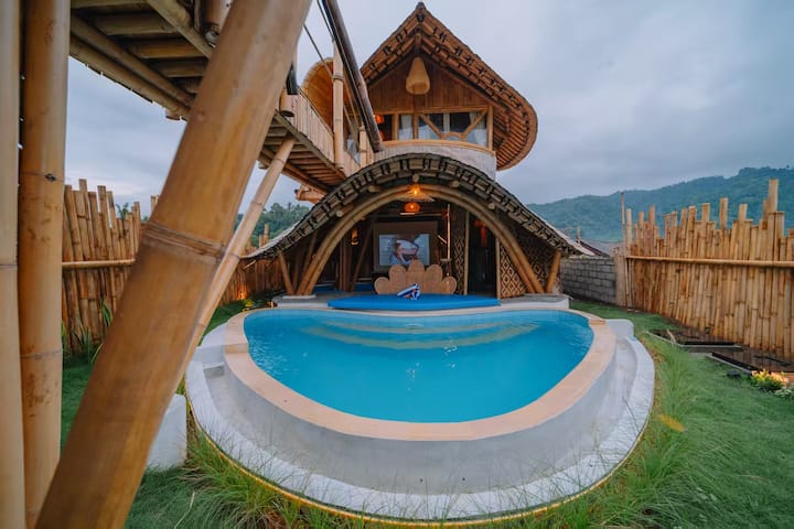 Manta Bamboo Villa 2 Bedrooms In Sidemen Swimming - Sidemen