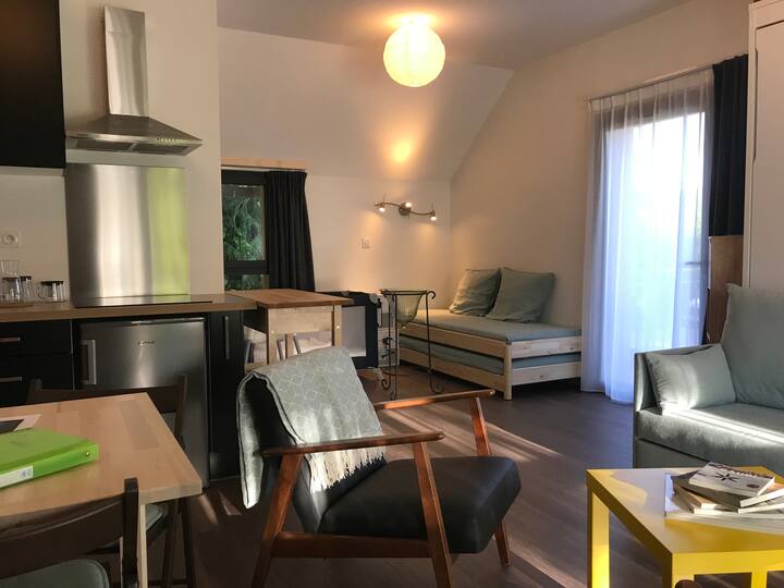 La Folie Douce Du Morvan : Chambre-studio Céladon. - Lac des Settons
