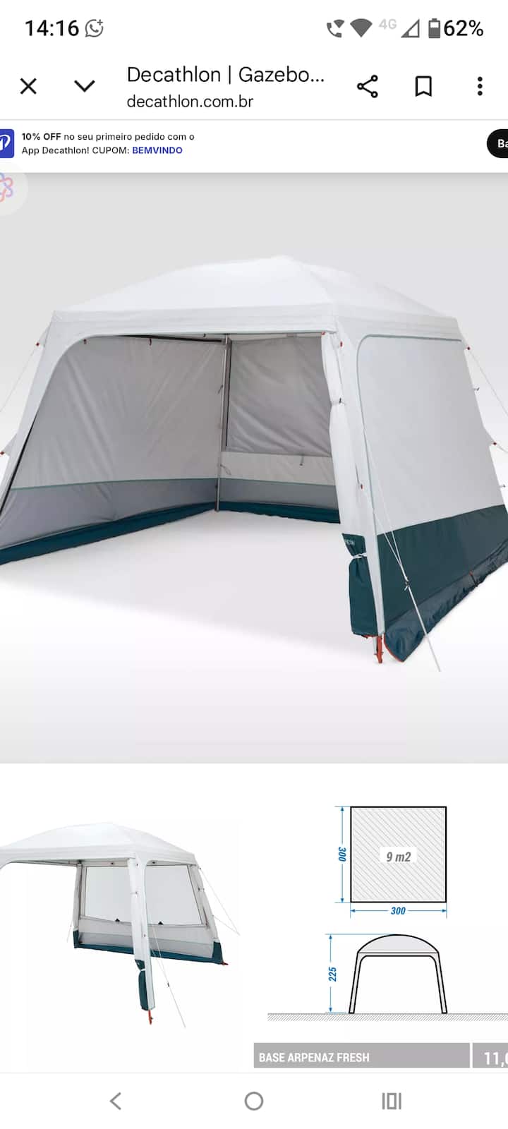 Uma Barraca 3/3 Mt Quadrados. Gavião Camping. - Imbituba