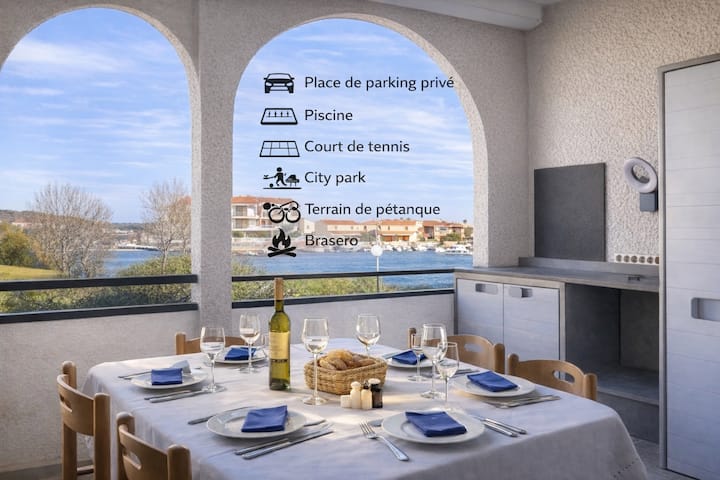 Bohème Chic Vue Marina – Piscine Et Parking Privé - Le Barcarès