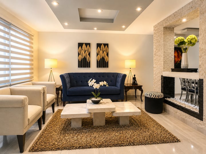 Spacious 5 bedroom house with A/C and private bathrooms