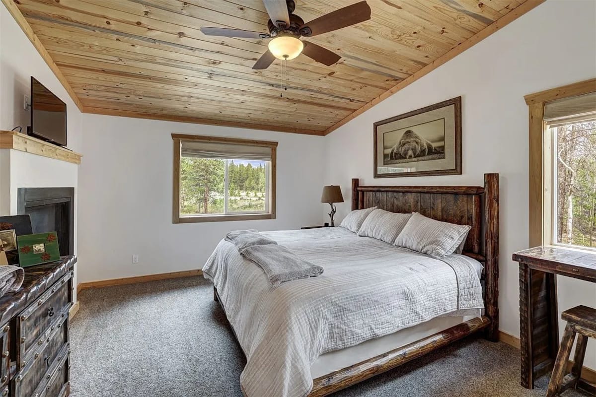 Primary bedroom with king bed