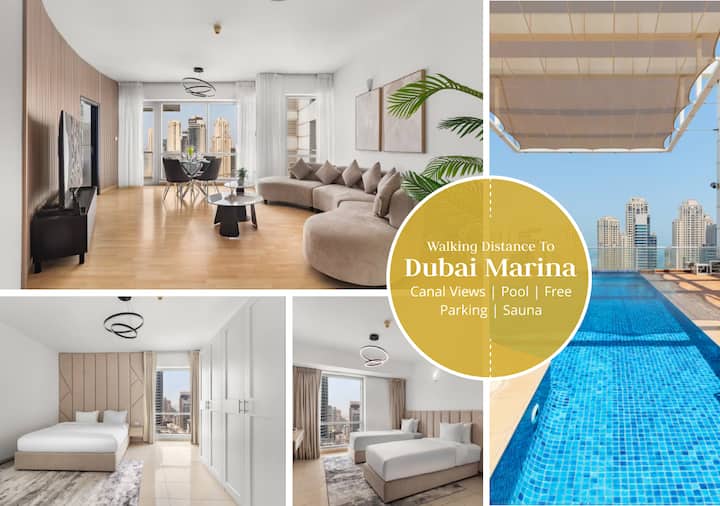 Modern 2br Marina Apt | Canal View | Pool & Sauna - Dubai Marina