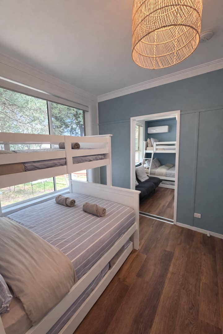 Bedroom 3 - 2 sets of triple bunk beds with flat screen smart tv, playstation, boardgames and dvd's- great for the kids! 