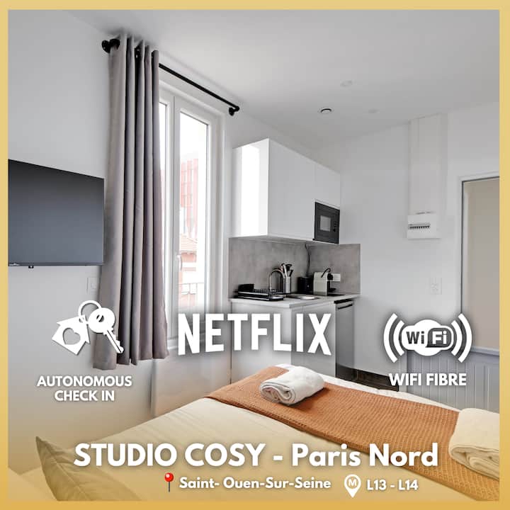 Studio Cosy Proche De Paris - Métro 14 - Saint-Ouen