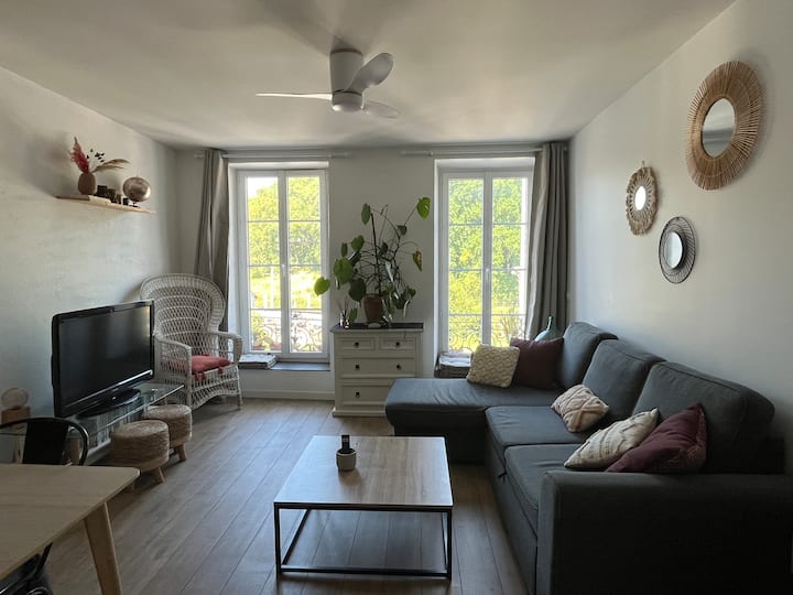 T2 Lumineux, 2min Gare, Télétravail, Pro, Culturel - Bayonne