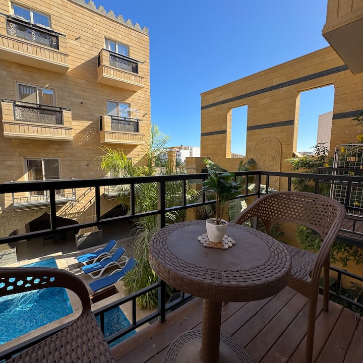 Appartement Lumineux Avec Balcon Et Vue Piscine - Hurghada