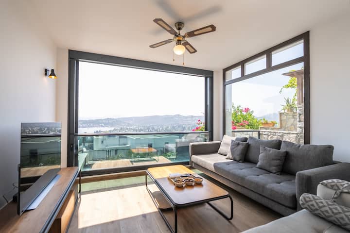 Bodrum Bitez'de Deniz Manzaralı Isıtmalı Villa - 博德魯姆