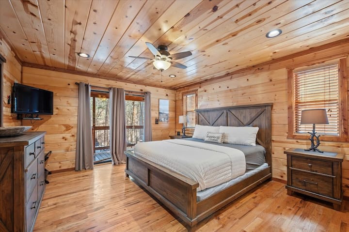 homemade happiness in cabin bedroom