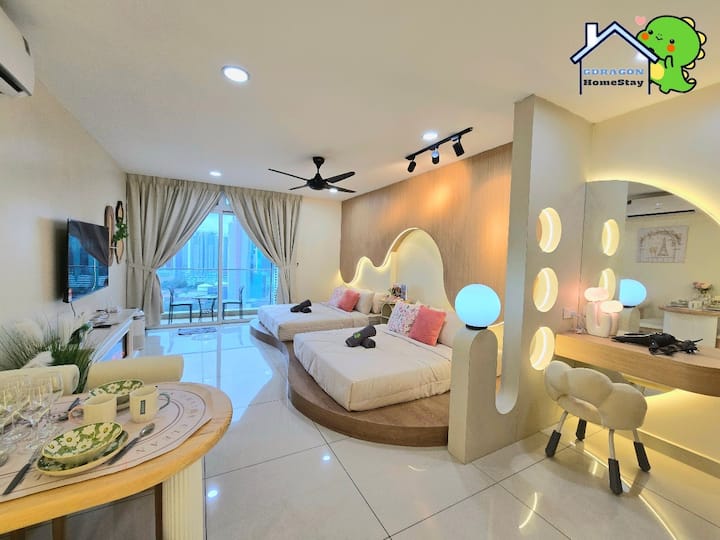 French Creamy Bathtub Studio Jb Ksl D'esplanade - Johor Bahru