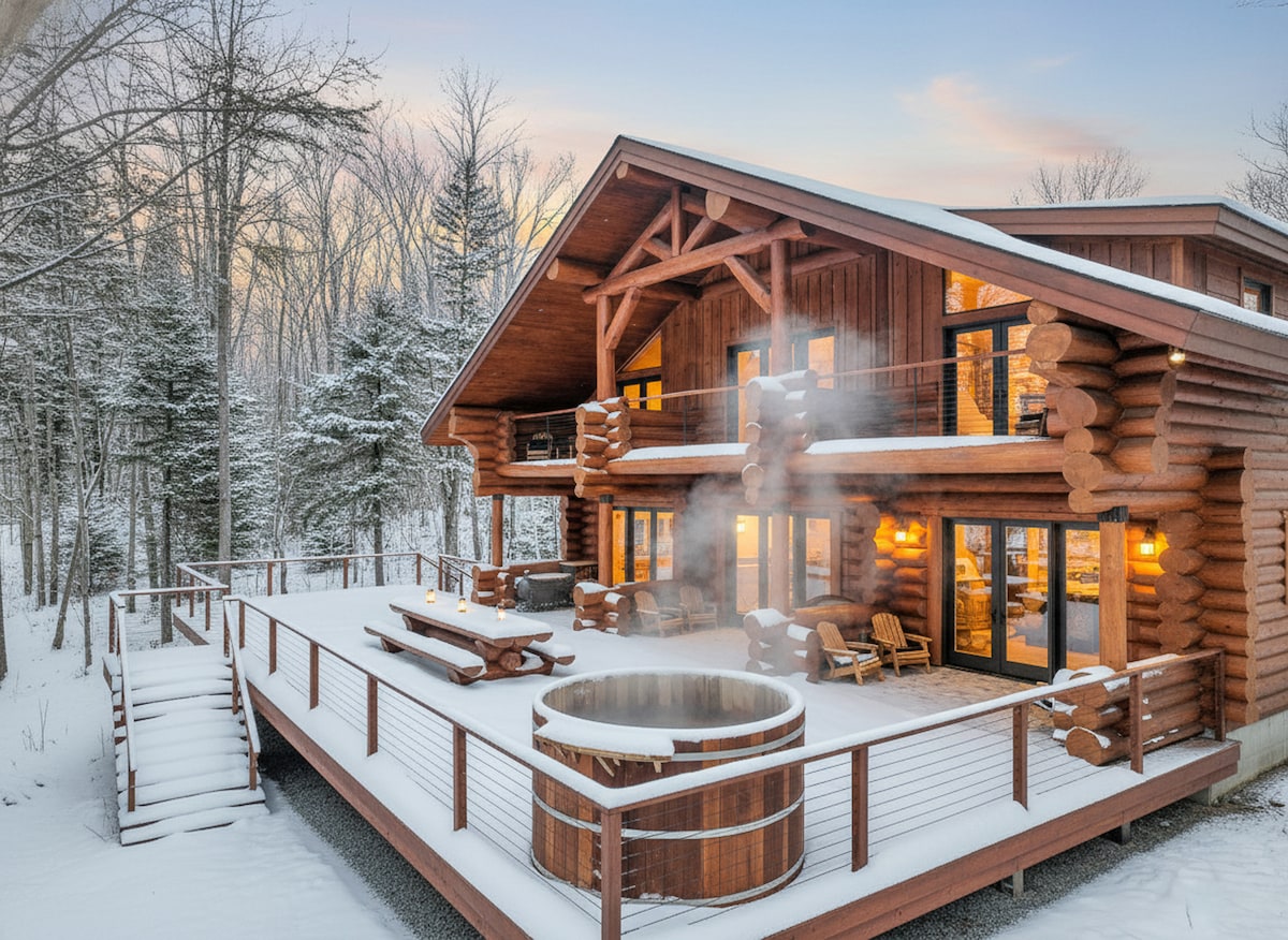 Lakefront Handcrafted Cabin with Lux Sauna CedarTub