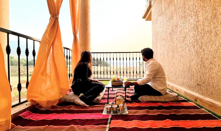 The Terrace · Open-Air 1BHK Near Morbi Dam · Karjat Nature Escape · Raigad - 3