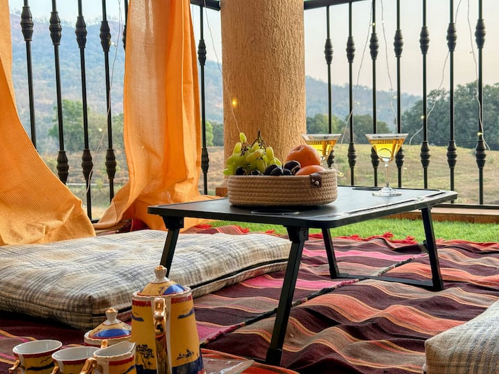 The Terrace · Open-Air 1BHK Near Morbi Dam · Karjat Nature Escape · Raigad - 2