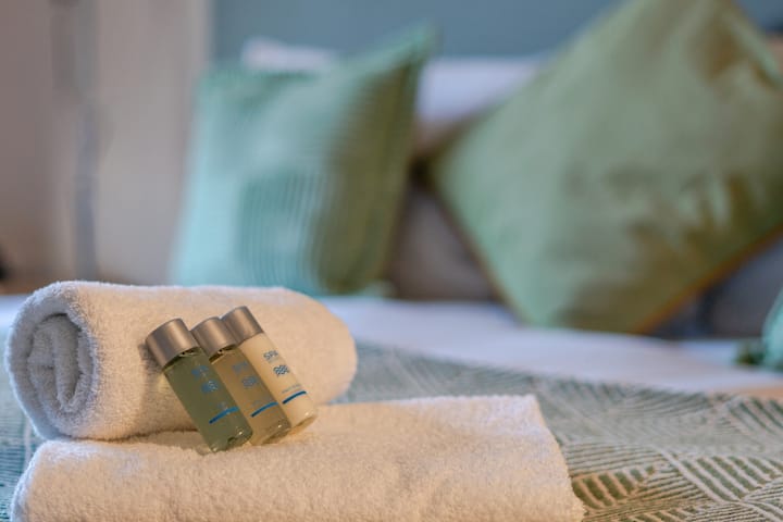 სტუმრების კომფორტზე ზრუნვის მიზნით, მათთვის დაგებულია ახლადგაკეცილი პირსახოცები და უფასო ჰიგიენური საშუალებები. დეტალი, რომელიც სტუმრობისას კომფორტსა და შინაურ სიმყუდველეს შეგიქმნით.