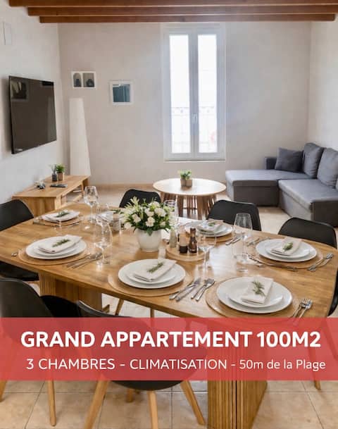 Top Airbnb: L'Évasion Bleue – Large 100 m² apartment à Le Grau Du Roi