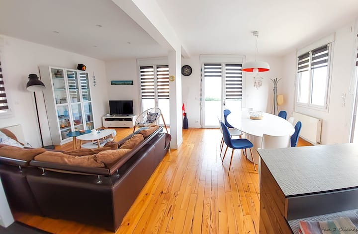 Maison Vue Mer•plage 50m•8 Pers•parking - Saint-Aubin-sur-Mer