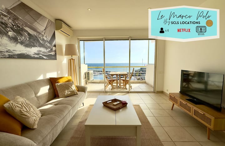 Le Marco Polo Scls - Wifi, Climatisation, Vue Mer - Vallauris