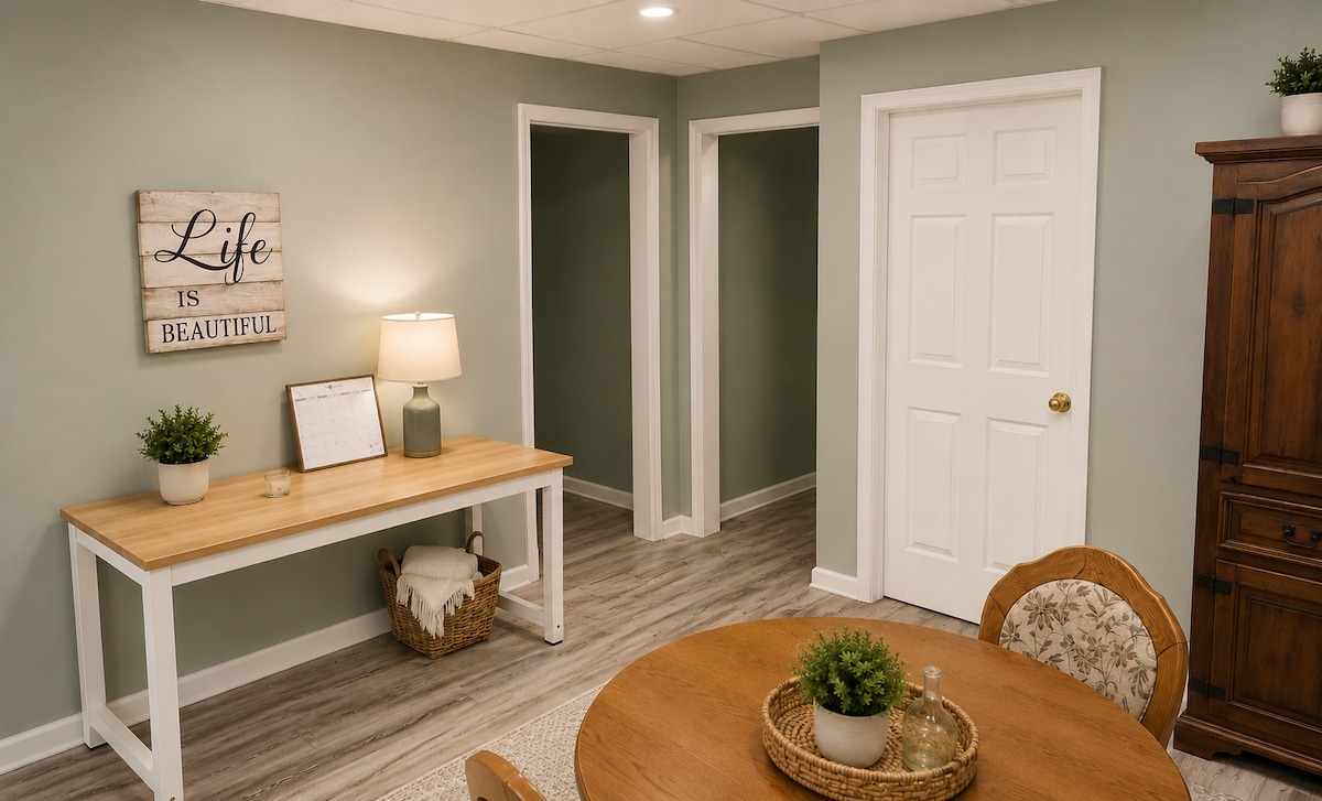 Basement bedroom with private entrance & driveway