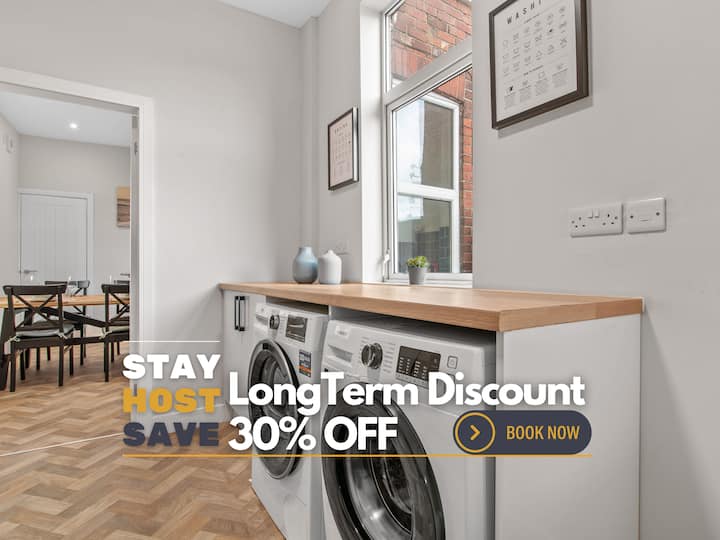 Long-term Only 30% Off | Modern 3 Bed Free Parking - Rotherham