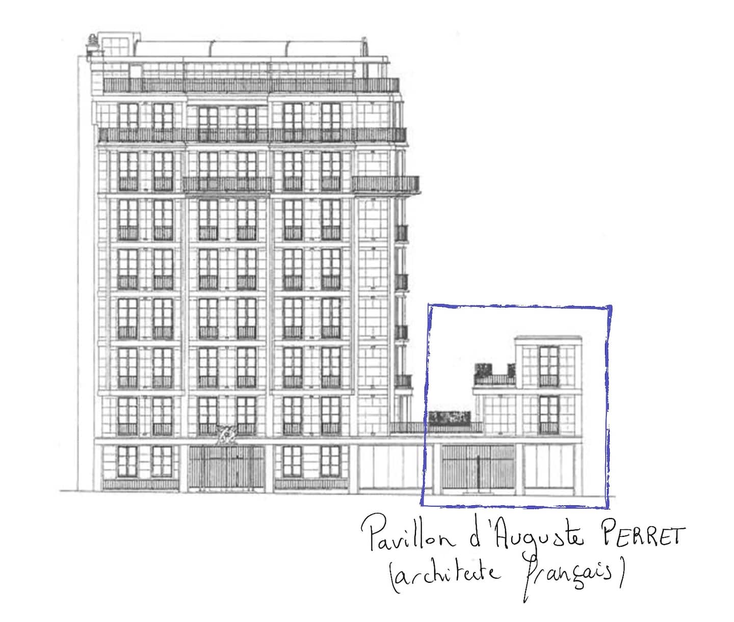 Pavillon d'Auguste Perret : Triplex, Tour Eiffel — Extérieur