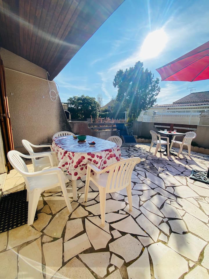 Jf Immo - Maison Climatisée 6 Pers 400 M Plage - Vias