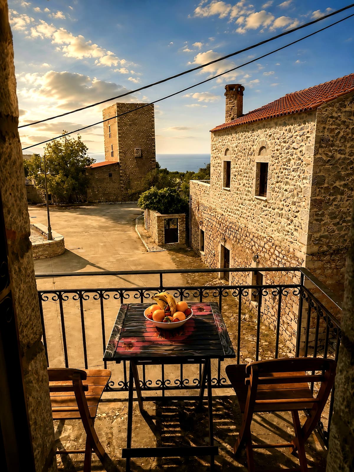 Veranda and courtyard