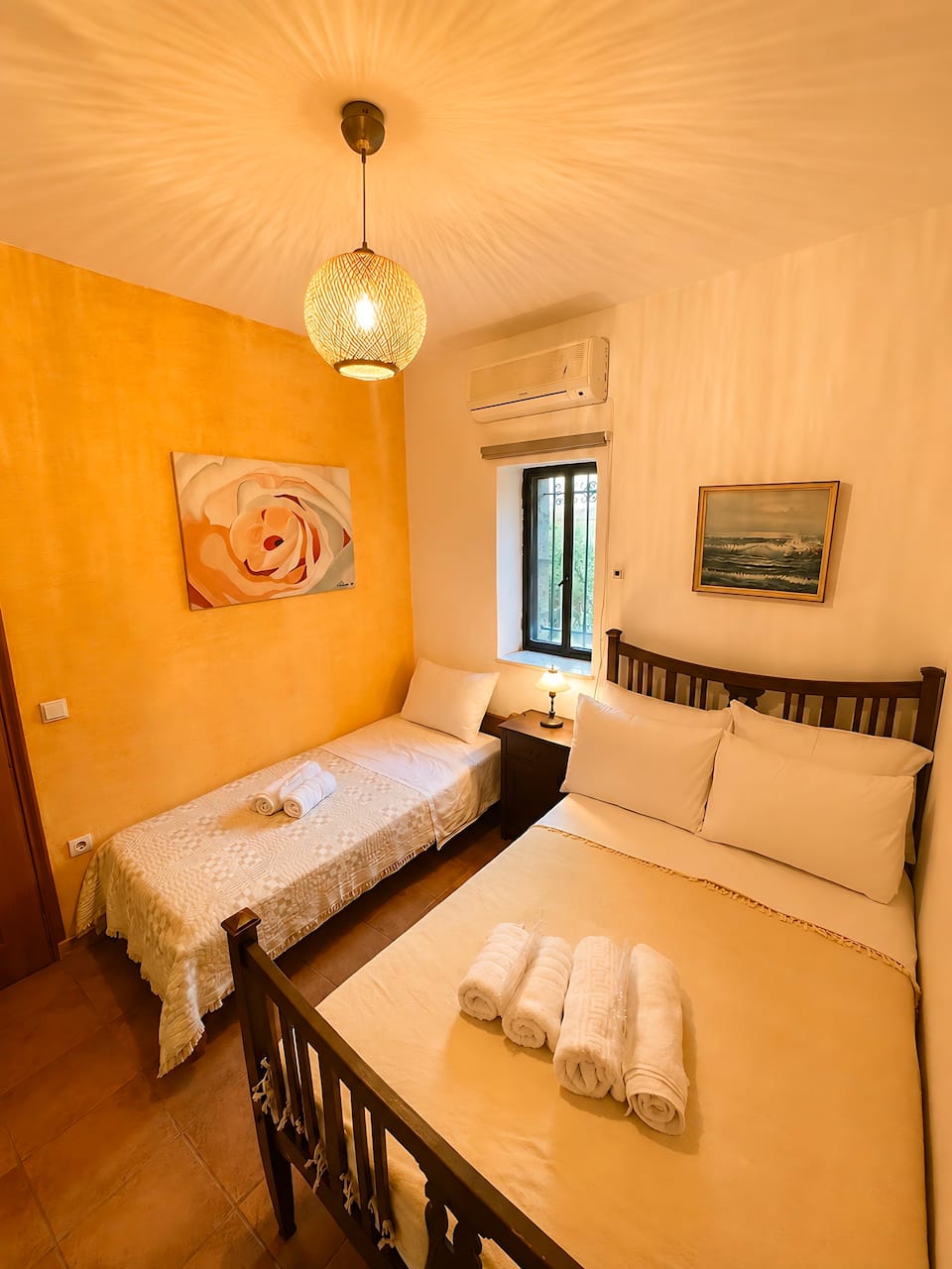 Bedroom 1 with double and single bed