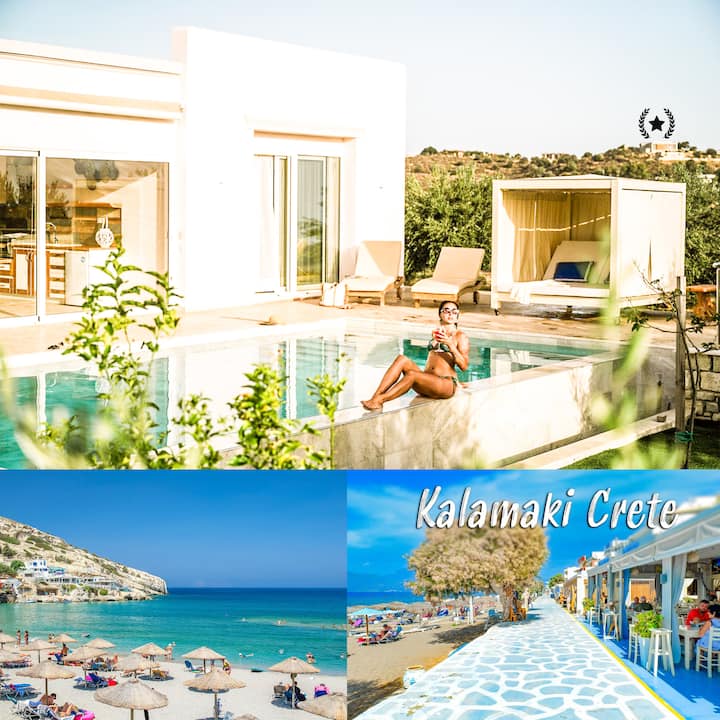 5' To Beach / Private Heated Pool / Jacuzzi - Pitsidia