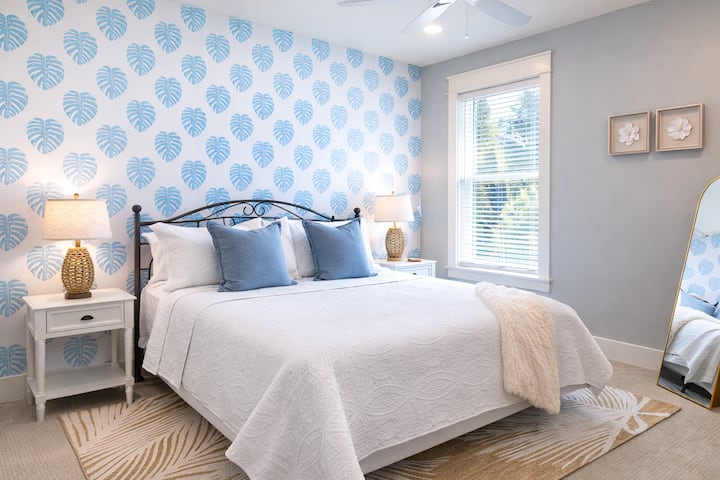 "The Easy-Breezy Suite"; bright, breezy bedroom designed for a great night’s sleep.