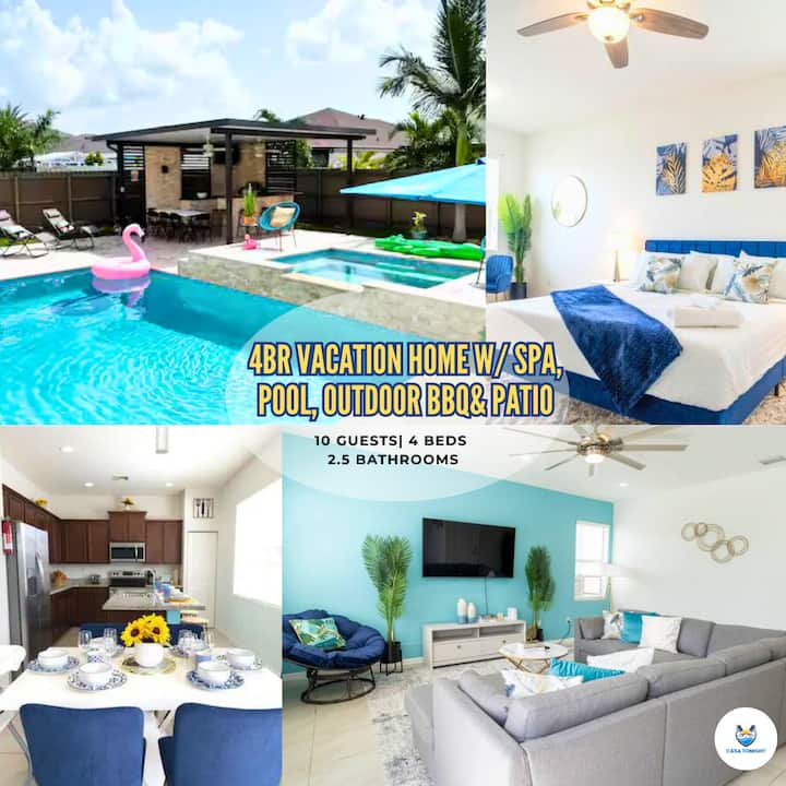 4br Vacation Home W/ Spa, Pool, Outdoor Bbq& Patio - Homestead, FL