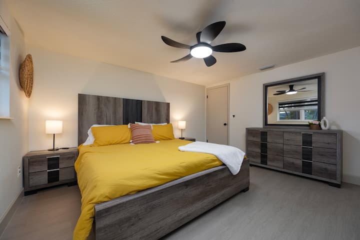 Master bedroom with King size bed