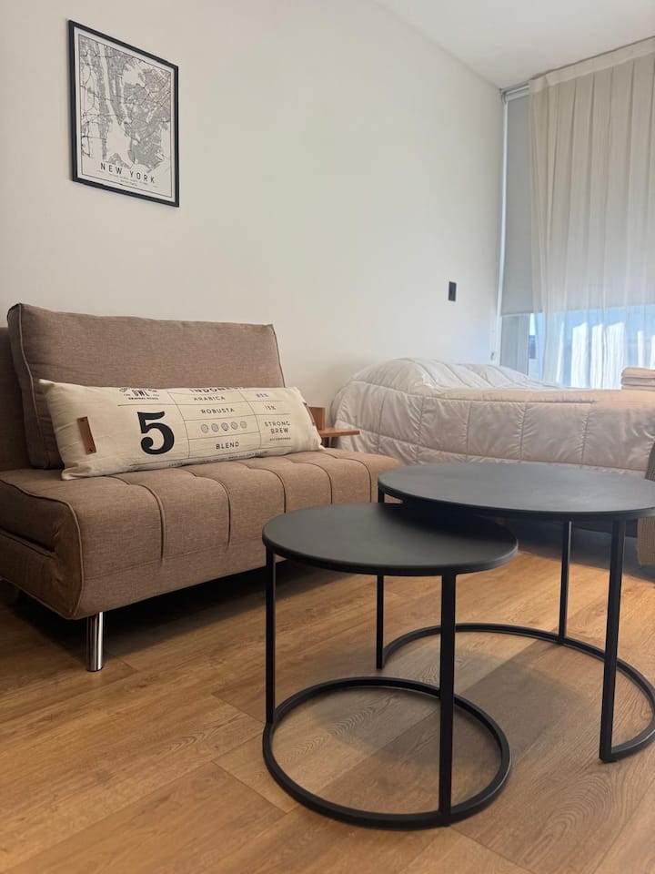 Two furnished studio apartments with balconies in Villa Devoto