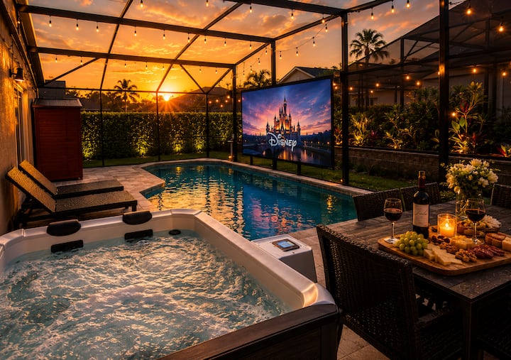 Disney Luxe Cinema Pool Villa - Tela Led 6 Quartos - Kissimmee