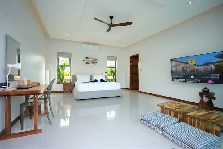 there's a office if you need to work . and smart TV in the room 