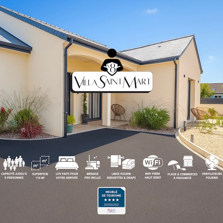 Villa Saint Marttout Inclusplage à 7 Min à Pied - グランビル