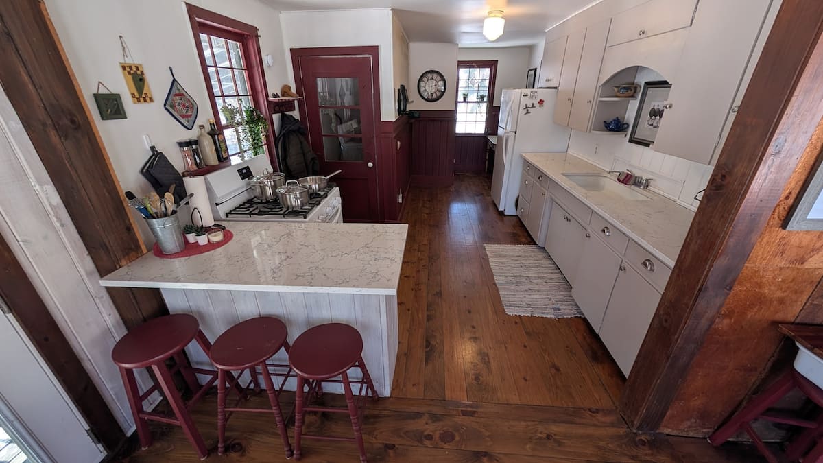 Spacious backyard with fire pit