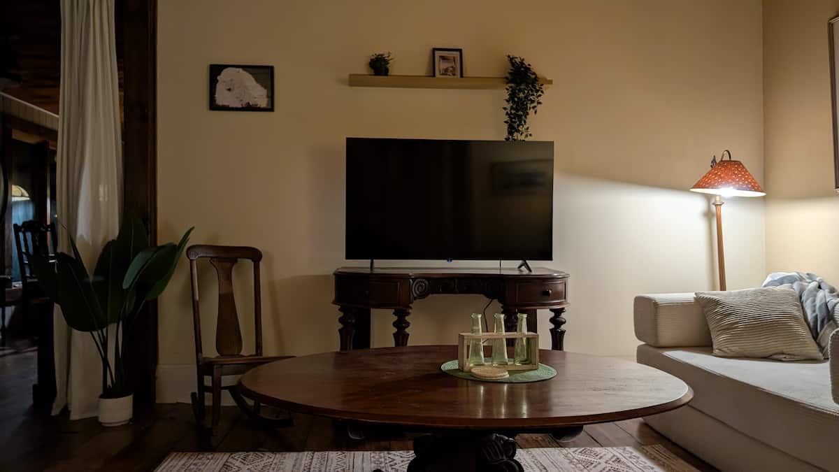 Tree-lined private yard